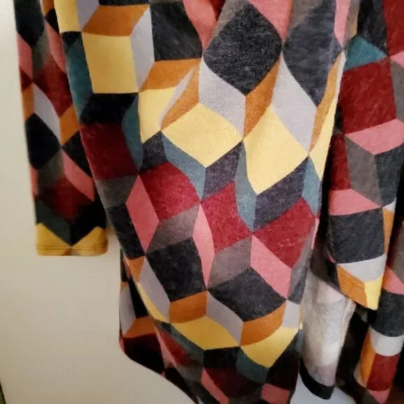 Multi-colored Geometrical Pattern Open Cardigan Size Small - Picture 7 of 10